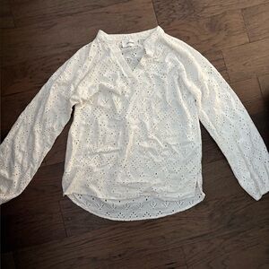 White Eyelet Women's Top